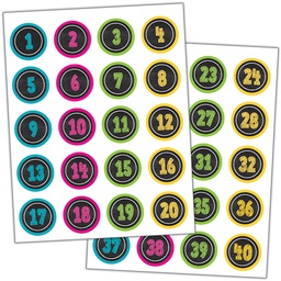 [TCR3841] Chalkboard Brights Numbers Stickers