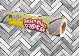 [TCR77044] White &amp; Gray Wood Herringbone Better Than Paper Bulletin Board Roll