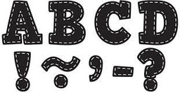 [TCR77309] Black Stitch Bold Block  Magnetic Letters (3&quot;=7.6cm)(55 pcs)