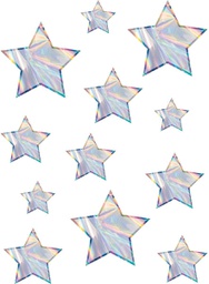 [TCRX8666] Iridescent Stars Accents - Assorted Sizes  (15.2cm) 6&quot;, (10.1cm) 4&quot;, (8.8cm) 3.5&quot;, (6.3cm) 2.5&quot;(60pcs)
