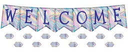 [TCR8680] Iridescent Pennants Welcome Bulletin Board