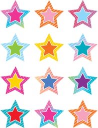 [TCRX8773] Colorful Vibes Stars Mini Accents 36/pack  3&quot; (7.5cm)