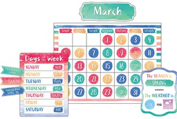 [TCR8971] Watercolor Calendar Bulletin Board Set (87 pcs)