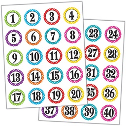 [TCRX3567] Polka Dots Numbers Stickers (120Stickers)