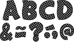 [TCRX77216] Black Polka Dots Funtastic Font 3 Magnetic Letters 3&quot; (67 pcs.)