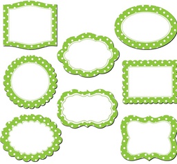[TCRX77219] Lime Polka Dots Frames Magnetic Accents Write-on/wipe-off (11.4cm)    (8 pcs.)