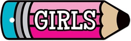 [TNTX10113] PLASTIC HALL PASS GIRLS PENCIL 20cm.x6cm.(1 pc.)