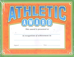 [TX11016] Athletic Award Certificate (21.5cm)      (30 sheets)