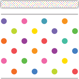 [TCR8325] Colorful Dots Straight Border Trim, 12pcs 3''x35''(7.6cmx88.9cm), total (35'=10.6m)