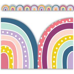 [TCR9092] Oh Happy Day Rainbows Die-Cut Border Trim,12pcs 2.75''x35''(6.9cmx88.9cm), total (35'=10.6cm)
