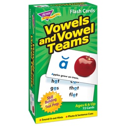 [T53008] Vowels and Vowel Teams Flash Cards Two-sided (72cards)