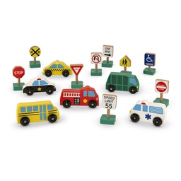 [MD3177] Wooden Vehicles and Traffic Signs Wooden Toys