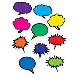 [TCRX2145] Colorful Speech/Thought Bubbles Accents 10 Designs 30 pcs (6.5&quot; x 5&quot;=16.5cm x 12.7cm)