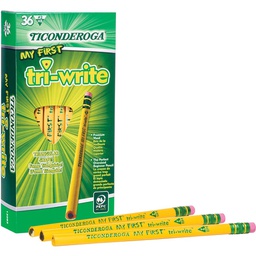 [DIX13082] DIXON My 1st Tri-Write - Yellow - 13/32&quot; Primary Triangular Pencil - w/Eraser 36 Ct Box