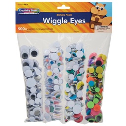 [PAC3435] CREATIVITY STREET WIGGLE EYES ASSORTED SIZES ASSORTED COLORS 500 PIECES