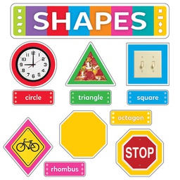 [T19004] Shapes All Around Learning Bulletin Board Set (29 pcs)