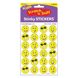 [T83202] Yellow Smiles, Lemon Meringue scent Scratch 'n Sniff Stinky Stickers (96 Stickers)