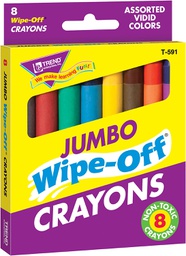 [T591] WIPE-OFF CRAYONS  8-Pack Jumbo Assorted