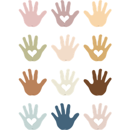 [TCR7134] EVERYONE IS WELCOME HELPING HANDS Mini Accents 36/pack  3&quot; (7.5cm)