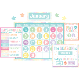 [TCR8411] Pastel Pop Calendar Bulletin Board (115pcs)