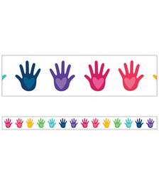 [CD108405] HANDS WITH HEARTS STRAIGHT BORDERS ONE WORLD, 12strips 3''x35''(7.6cmx88.9cm), total (36'=10.9m)