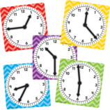 [TCR20640] Clocks Set  4.5” x 4.5”(11.4cmx11.4cm)  (5/pack)