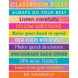 [TCR7937] Colorful Vibes Classroom Rules Chart 17''x22''(43cmx55cm)