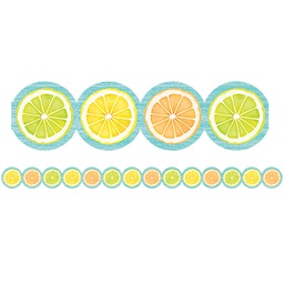 [TCR8490] Lemon Zest Citrus Slices Die-Cut Border Trim, 2.75''x35''(6.9cmx88.9cm)