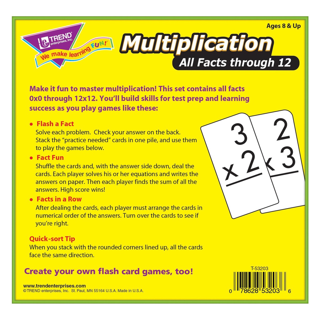 Multiplication 0-12 All Facts