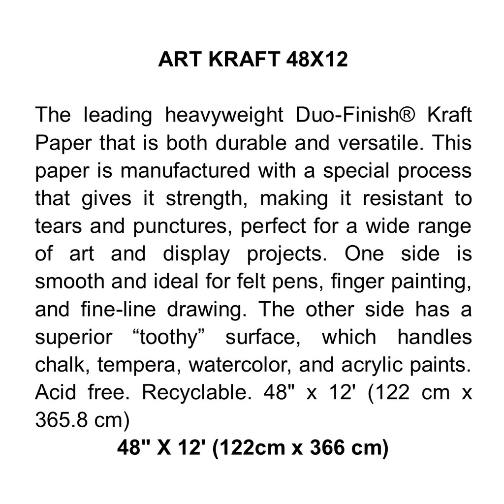 ART KRAFT 48X12 BRITE BLUE (122cm.x 3.6m)