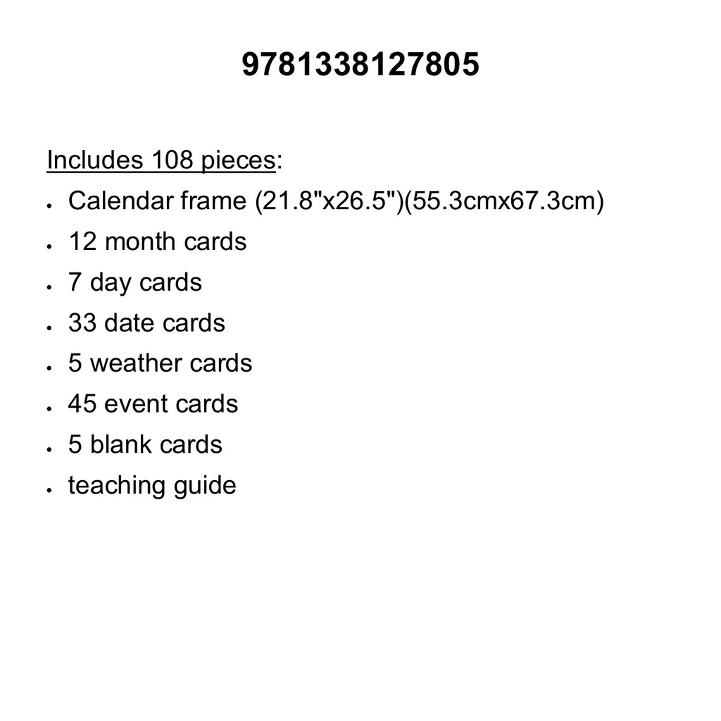 Color Your Classroom Calendar BB Set (108pcs)
