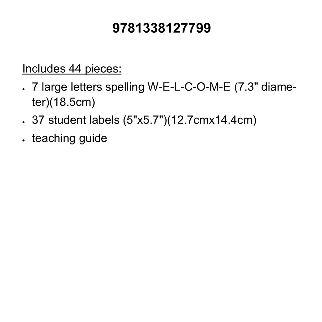 Color Your Classroom Welcome BB Set (44pcs)
