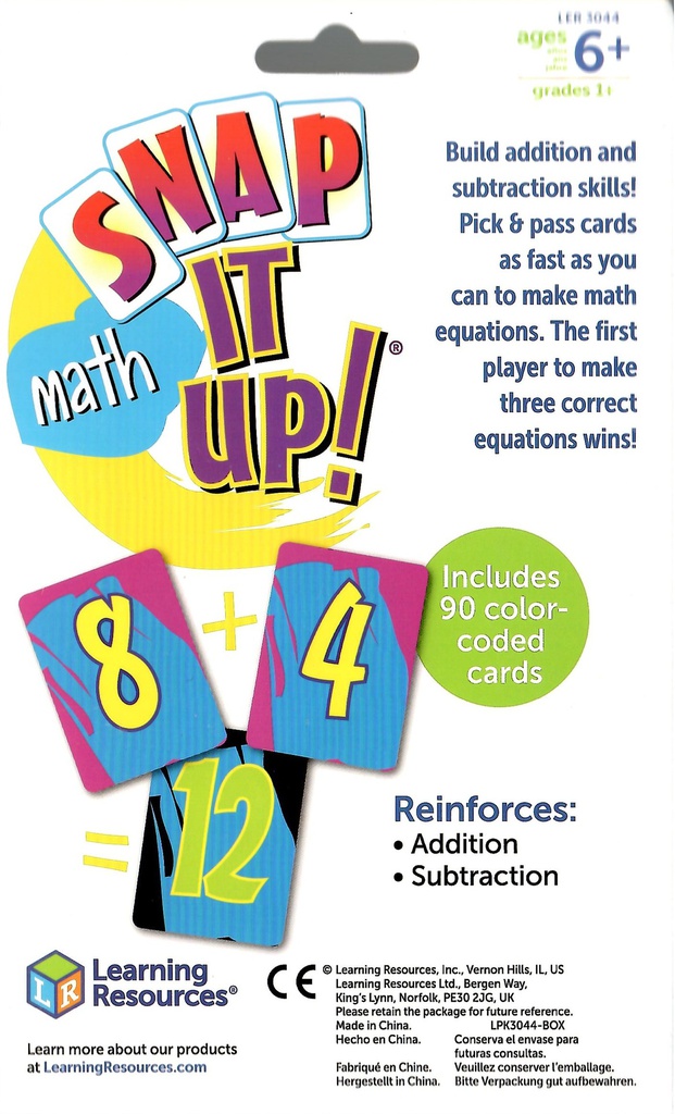Snap It Up! Addition &amp; Subtraction Card Game (90cards)