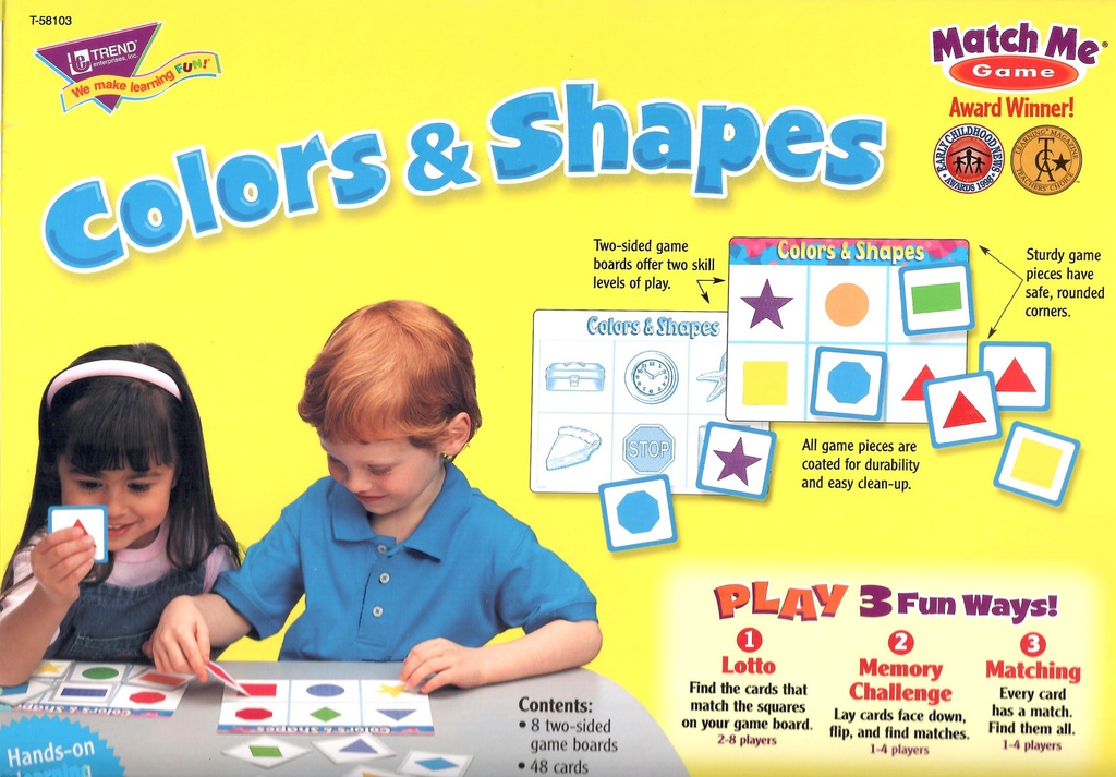COLORS &amp; SHAPES MATCH ME GAME Ages: 3-6 yrs (48pcs)