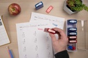 Teacher Stamp Set -7 Stamps -Red &amp; Blue Refill Ink - Storage Tray Included