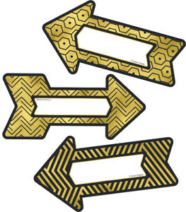 Sparkle + Shine: Black &amp; Gold Arrows Colorful Accents Assorted  Hexagons,Stripes,Zigzags(6.2''-16cm)(36pcs)