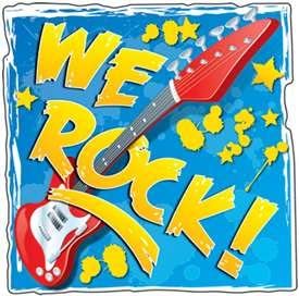 We Rock! 2-Sided Decoration (37cm x 37cm) 14.5&quot;x14.5&quot;