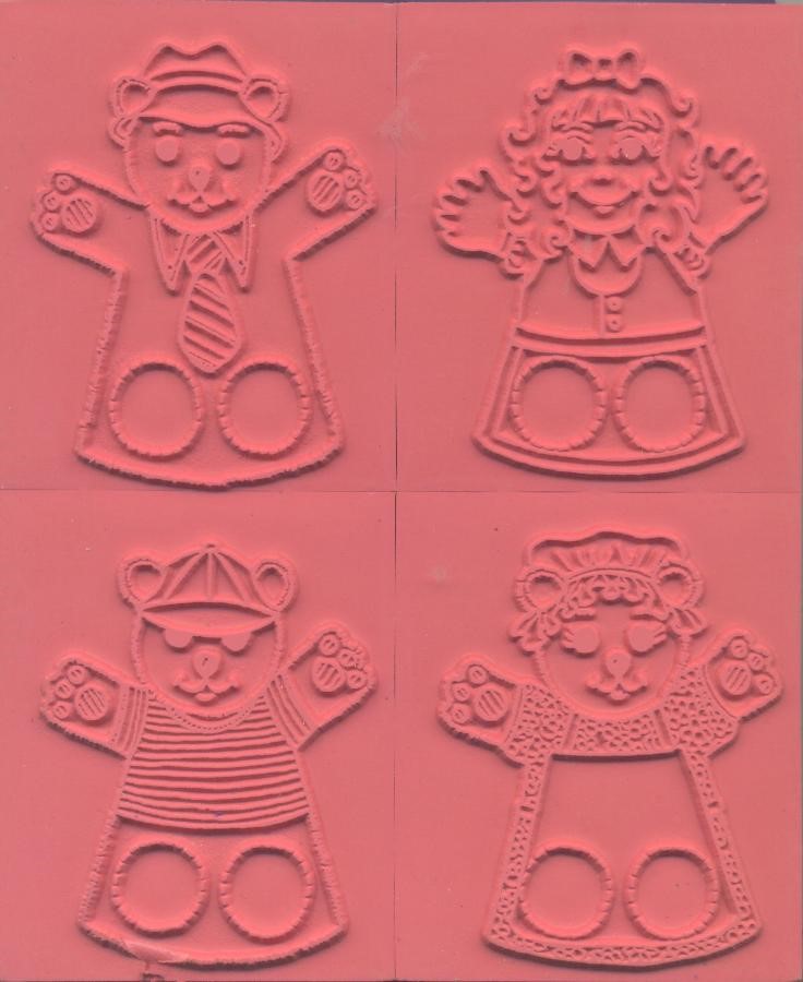 Finger Puppet Stamps, Goldilocks &amp; The Three Bears (6.3cmx7.6cm)(2.5''x3'')