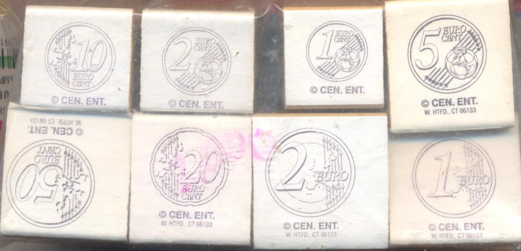 Euro Coin Rubber Stamp Kit (3.5cmx3.5cm)(1.3''x1.3'')sm (2.5cmx2.5cm)(0.9''x0.9'')