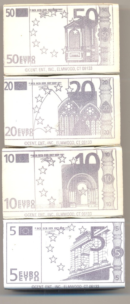 EURO BILLS STAMPS-5,10,20,50 (4.5cmx7.3cm)(1.7''x2.8'')
