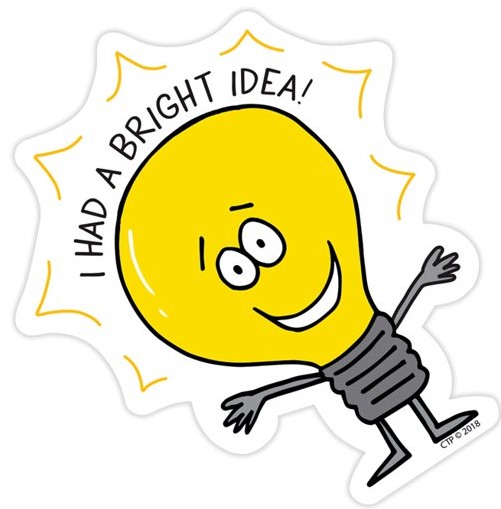 So Much Pun! Bright Idea Badge adhesive (4''-10cm)    (36 pcs)