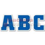 Team Spirit Navy Blue &amp; White Letter Stickers uppercase (0.7''-2cm)(133stickers)