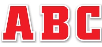 Team Spirit Red &amp; White Letter Stickers (0.7''-2cm)(133 stickers)