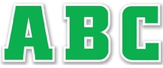 Team Spirit Green &amp; White Letter Stickers (0.7''-2cm)(133 Stickers)