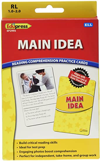 Reading Comprehension Practice Cards: Main Idea (RL:1.0-2.0) (Yellow Level)(54cards)
