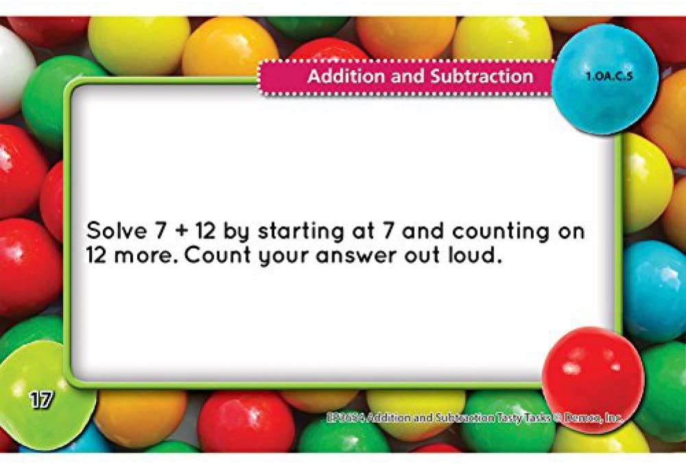 Addition/Subtraction Tasty Task Cards Gr.1-2 (48 double sided cards)