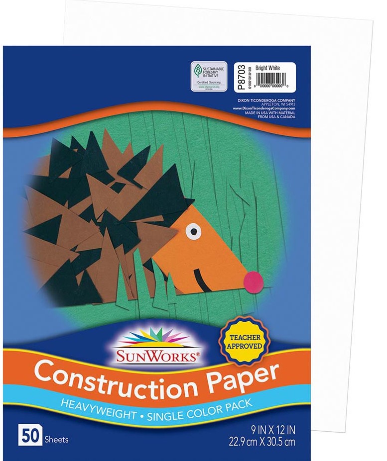 SUNWORKS GW 9"x12" (22.8cmx30.4cm) BRIGHT WHITE 50CT