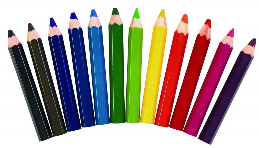 STUBBY CHUBBY COLOR PENCILS-(12pcs)(3.25''x0.3'')(8.2cmx0.7cm)