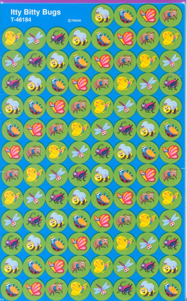 Itty Bitty Bugs Super Spots Stickers (8 Sheets) (8''x4.13'')(20.3cmx10.4cm)