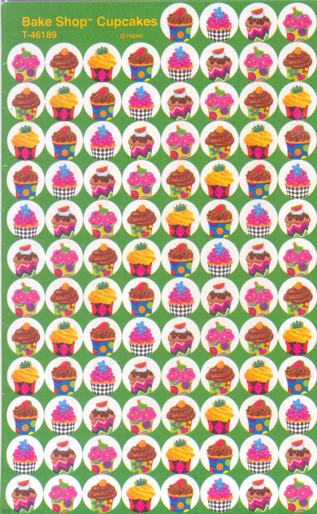 Cupcakes The Bake Shop Mini Stickers (8sheets)(800stickers)(0.4''-1cm)
